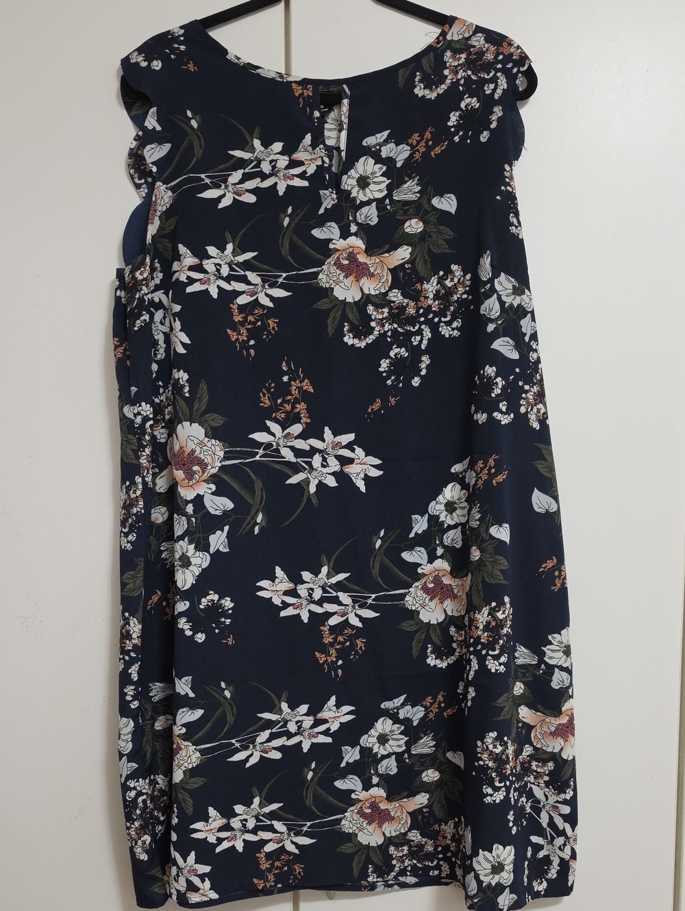 SHEIN Navy Floral Midi Dress